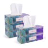 Plush Facial Tissues 130 Per Box Size 7?? X 6.9?? 2 Ply.Soft. Smooth. Great for Bathroom. Office. Store. School.Home. Kitchen. Or in Your Car & in Every Room (Family pack Pack of 5. 650 Tissues total)